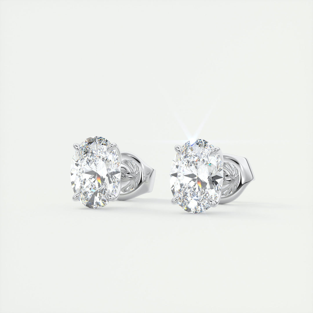 1.0CT Oval Solitaire G-VS Lab Grown Diamond Earrings