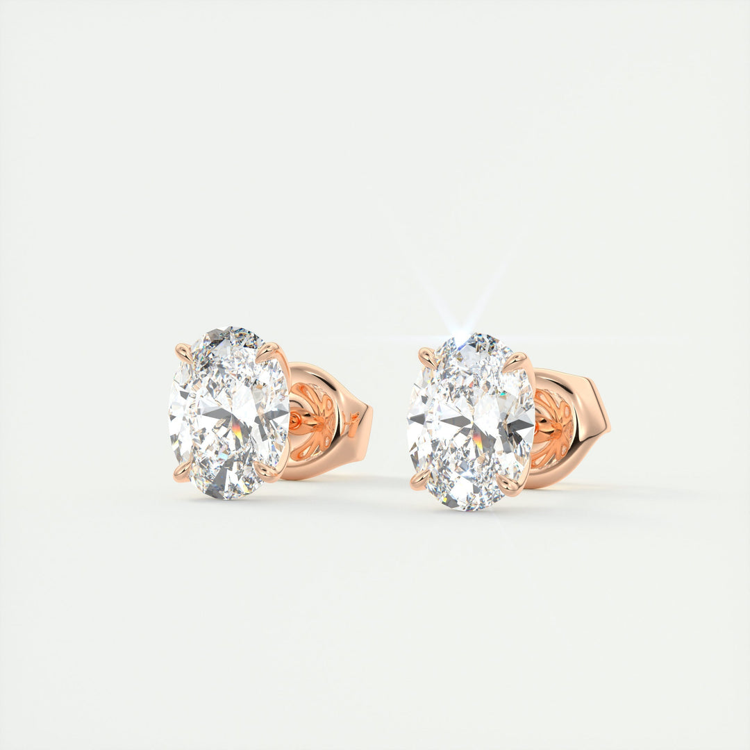 1.0CT Oval Solitaire G-VS Lab Grown Diamond Earrings