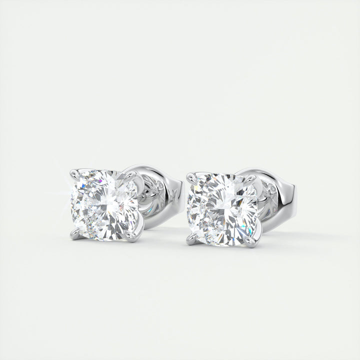1.0CT Round Solitaire G-VS Lab Grown Diamond Earrings