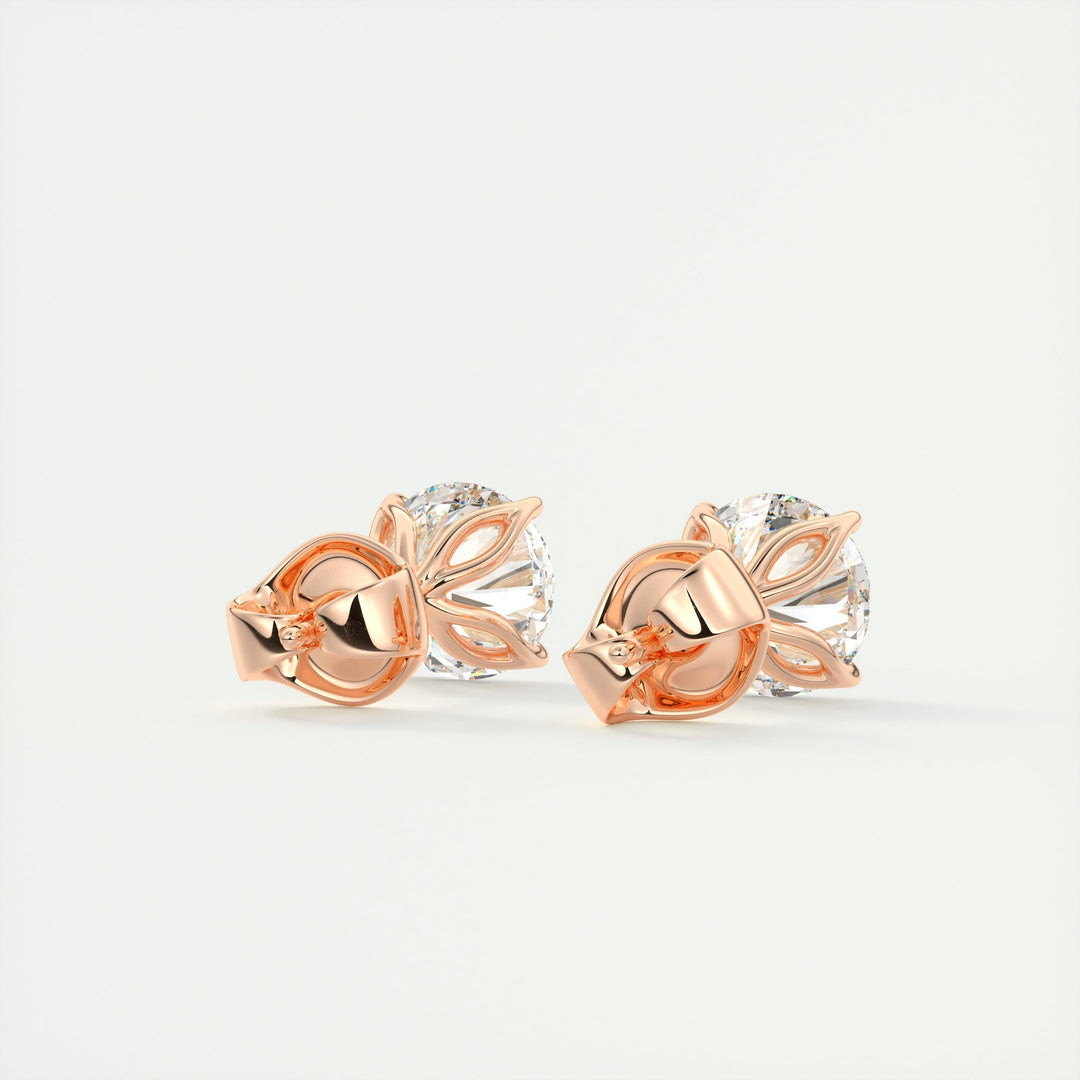1.0CT Round Solitaire G-VS Lab Grown Diamond Earrings