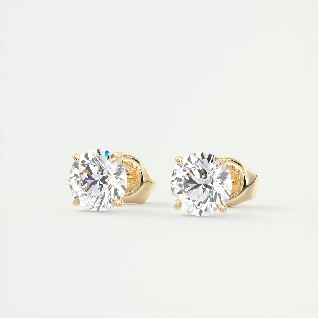 1.0CT Round Solitaire G-VS Lab Grown Diamond Earrings