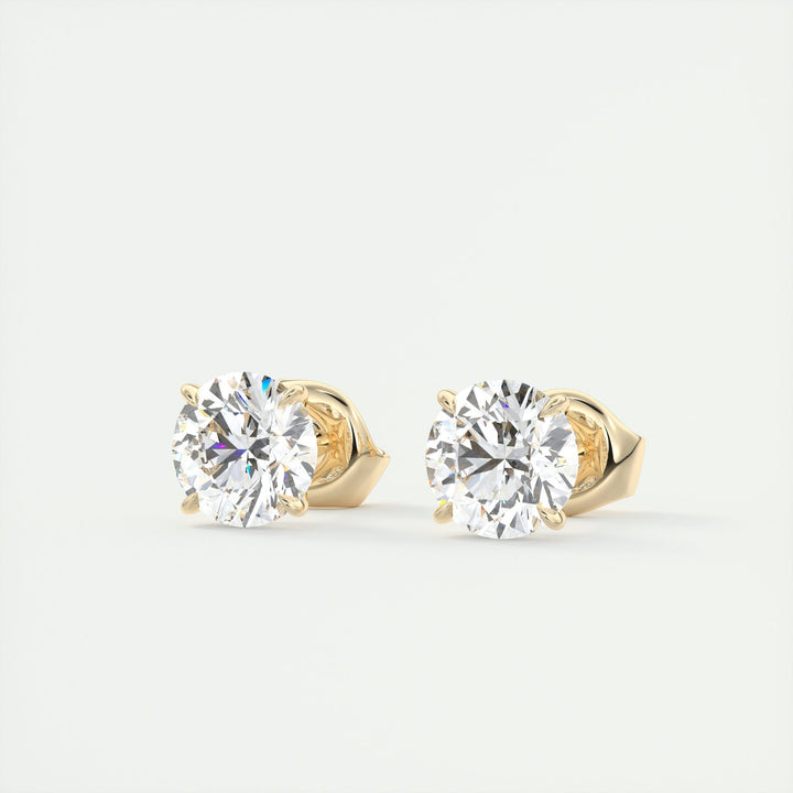 1.0CT Round Solitaire G-VS Lab Grown Diamond Earrings