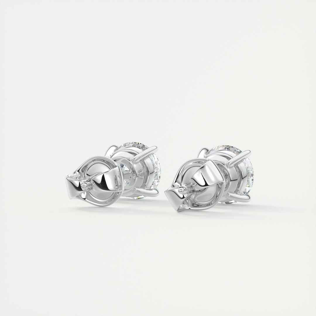 1.0CT Round Solitaire G-VS Lab Grown Diamond Earrings