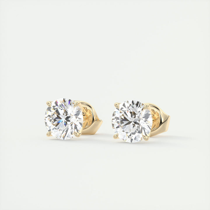 1.0CT Round Solitaire G-VS Lab Grown Diamond Earrings