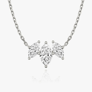 1.0TCW Marquise Cut F-VS Lab Grown Diamond Three Stone Necklace