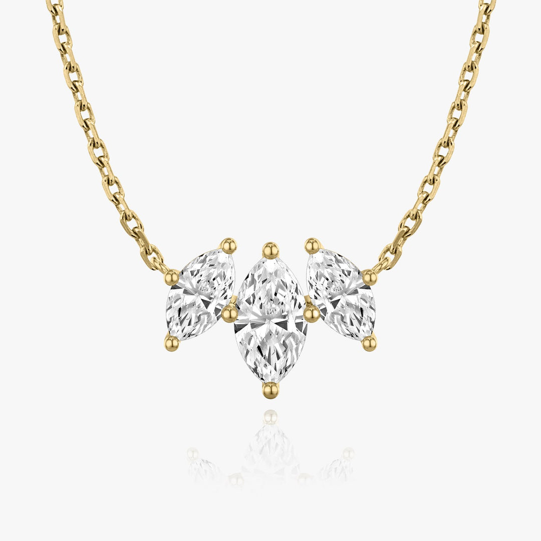 1.0TCW Marquise Cut F-VS Lab Grown Diamond Three Stone Necklace