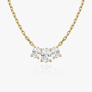 1.0TCW Oval F-VS Lab Grown Diamond Three Stone Necklace