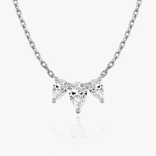 1.0TCW Pear Cut F-VS Lab Grown Diamond Three Stone Necklace