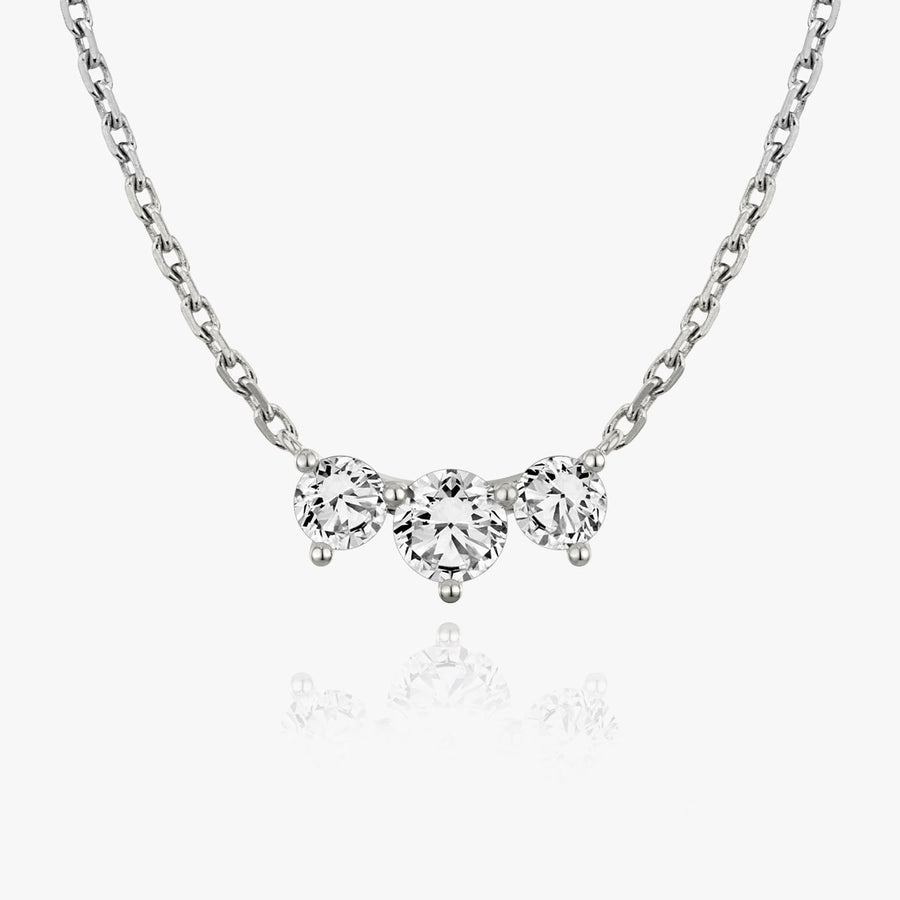 1.0TCW Round F-VS Lab Grown Diamond Three Stone Necklace