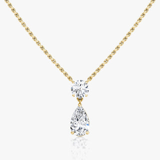 1.50TCW Pear & Round F-VS Lab Grown Diamond Two Stone Necklace