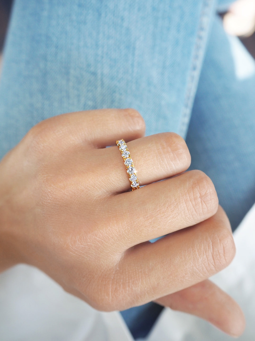 1.5CT Round Full Eternity Lab Grown Diamond Wedding Band