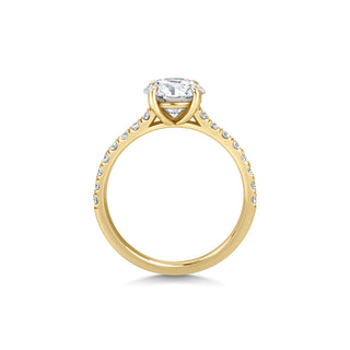 1.5ct Round F- VVS1 Lab Grown Diamond Pave Engagement Ring