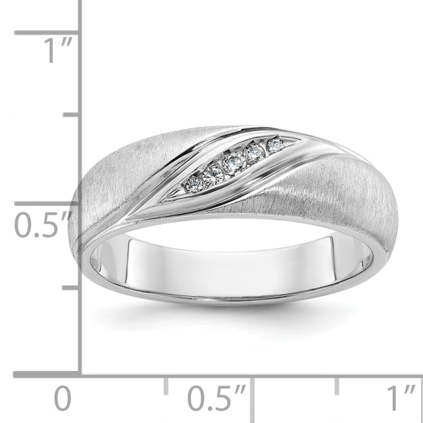 5.5mm Round Lab Grown Five Stone Diamond Men's Wedding Band