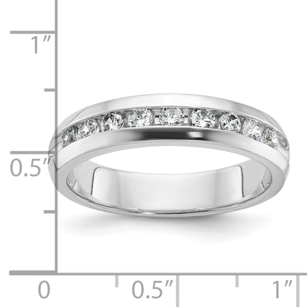 3mm Round Lab Grown Channel Set Diamond Men's Wedding Band