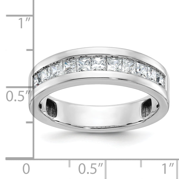 5mm Princess Cut Lab Grown Channel Set Diamond Men's Wedding Band