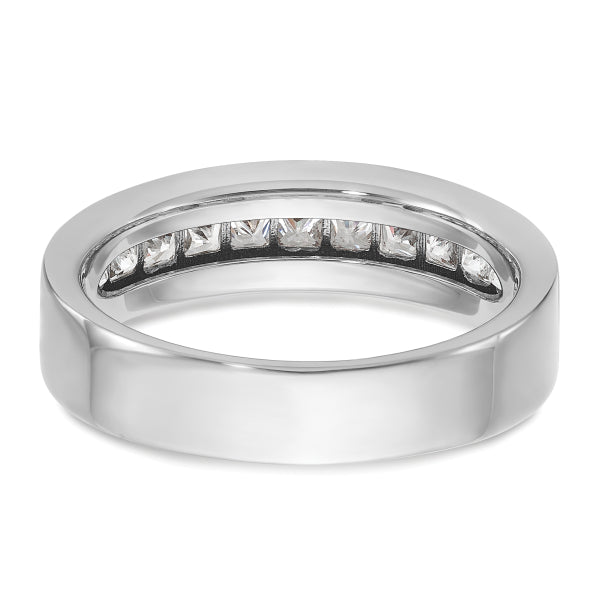 5mm Princess Cut Lab Grown Channel Set Diamond Men's Wedding Band