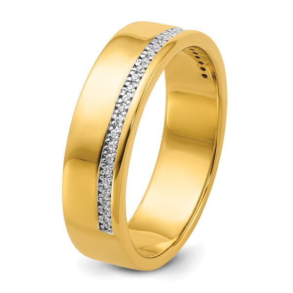 4mm Round Lab Grown Row Diamond Men's Wedding Band