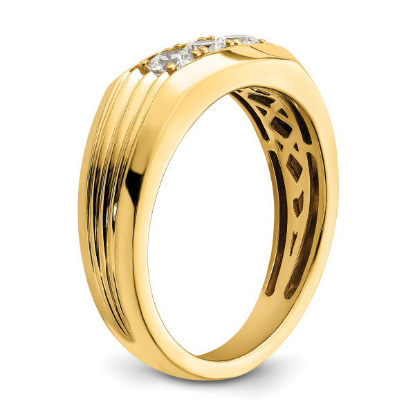 3mm Round Lab Grown Diamond Men's Wedding Band