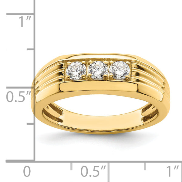 3mm Round Lab Grown Diamond Men's Wedding Band