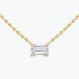 0.25-1.0ct Emerald-Cut Solitaire Moissanite Diamond Layering Necklace