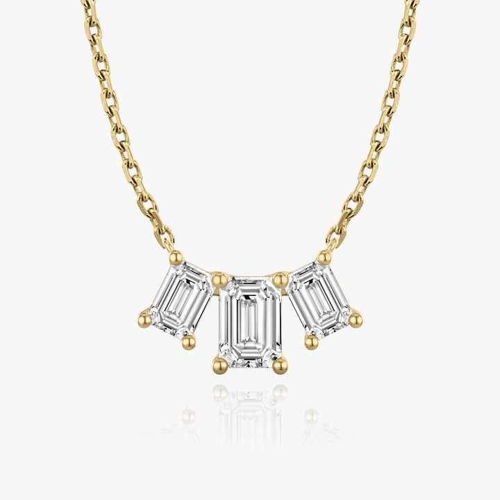 2.0TCW Emerald F/VS Lab Grown Diamond Three Stone Necklace