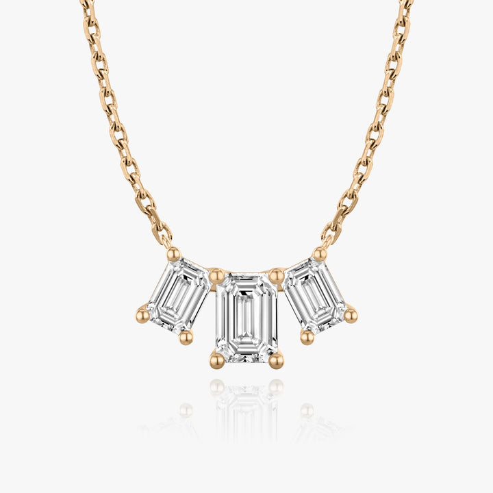 2.0TCW Emerald F/VS Lab Grown Diamond Three Stone Necklace