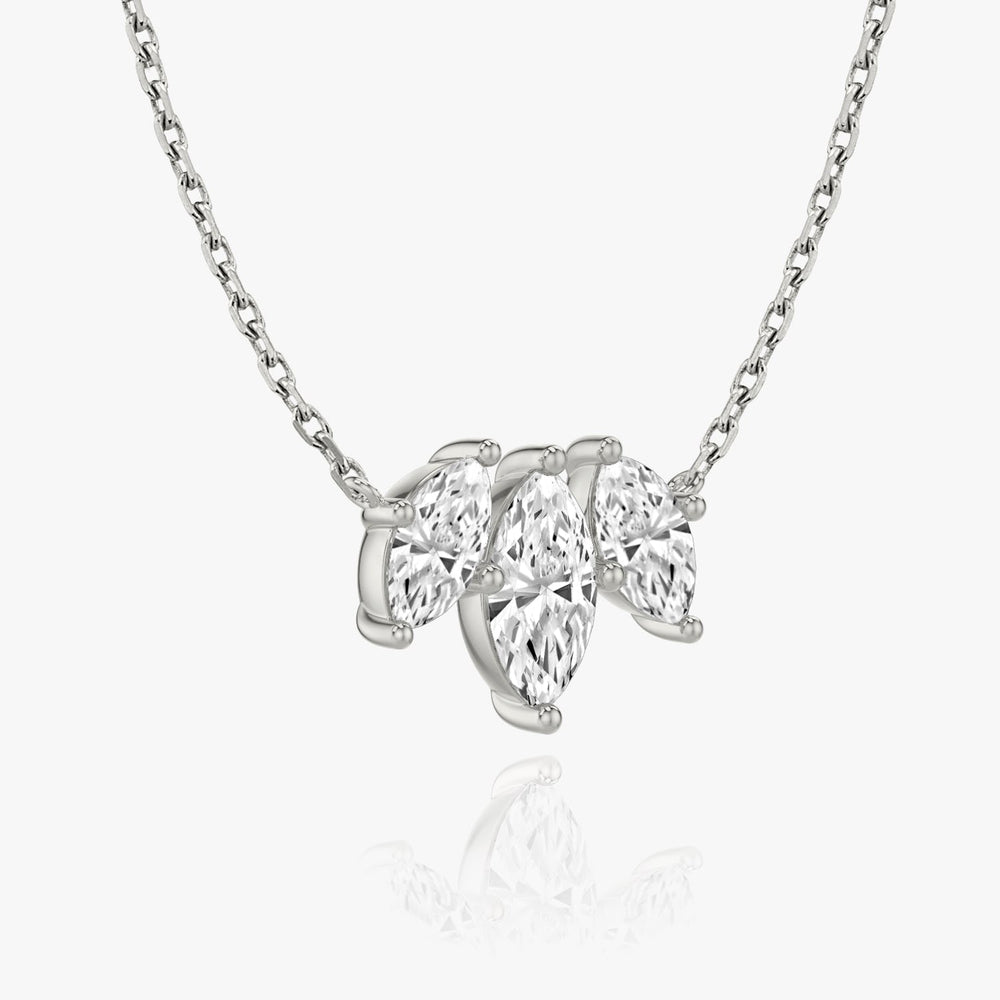 2.0TCW Marquise F/VS Lab Grown Diamond Three Stone Necklace