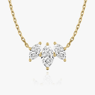 2.0TCW Marquise F/VS Lab Grown Diamond Three Stone Necklace
