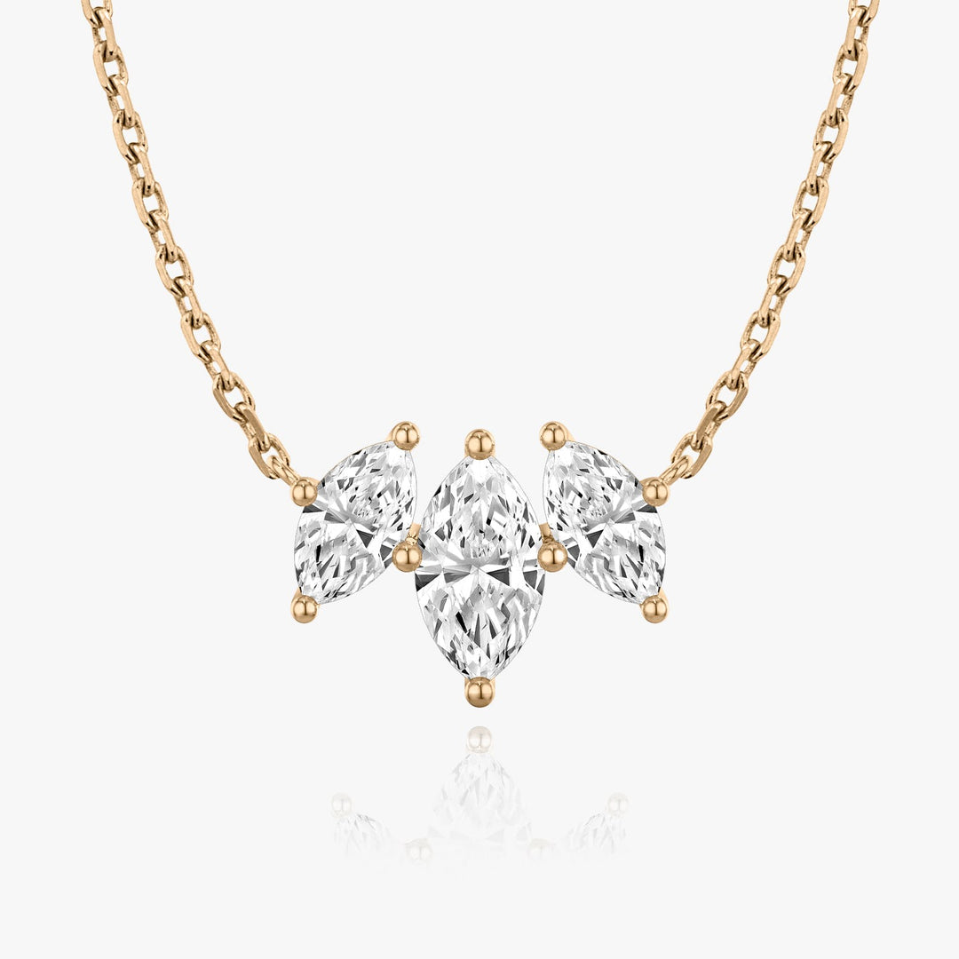 2.0TCW Marquise F/VS Lab Grown Diamond Three Stone Necklace