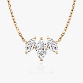 2.0TCW Marquise F/VS Lab Grown Diamond Three Stone Necklace