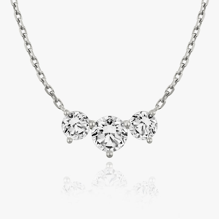 2.0TCW Round F/VS Lab Grown Diamond Three Stone Necklace