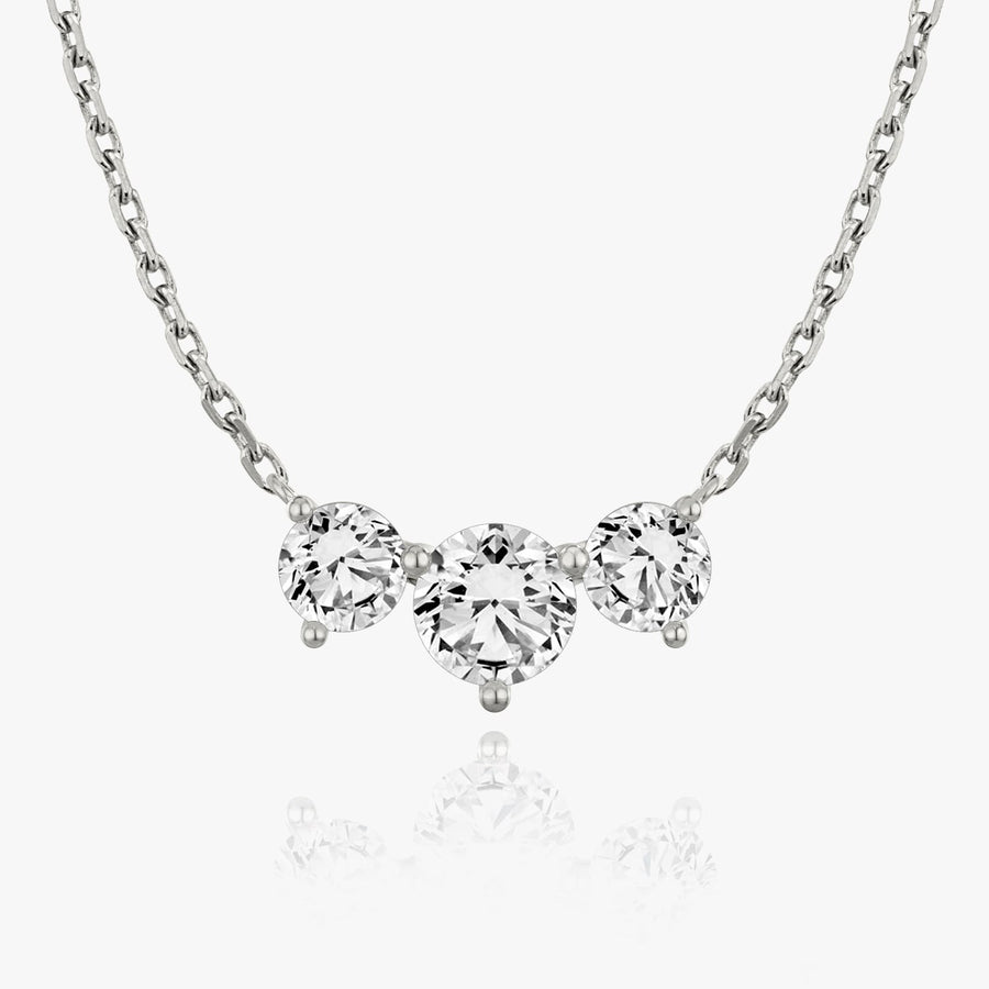 2.0TCW Round F/VS Lab Grown Diamond Three Stone Necklace