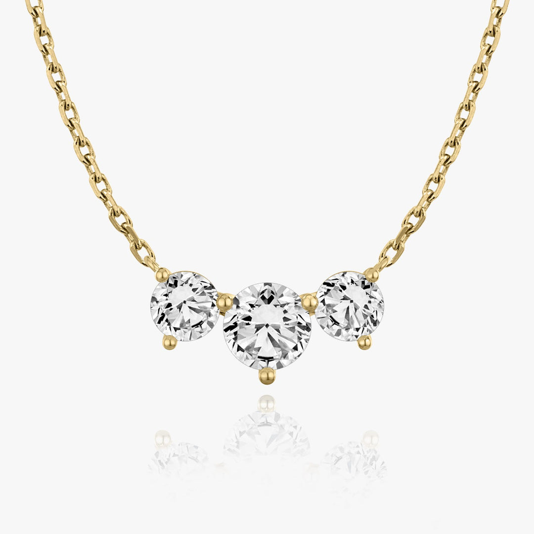 2.0TCW Round F/VS Lab Grown Diamond Three Stone Necklace