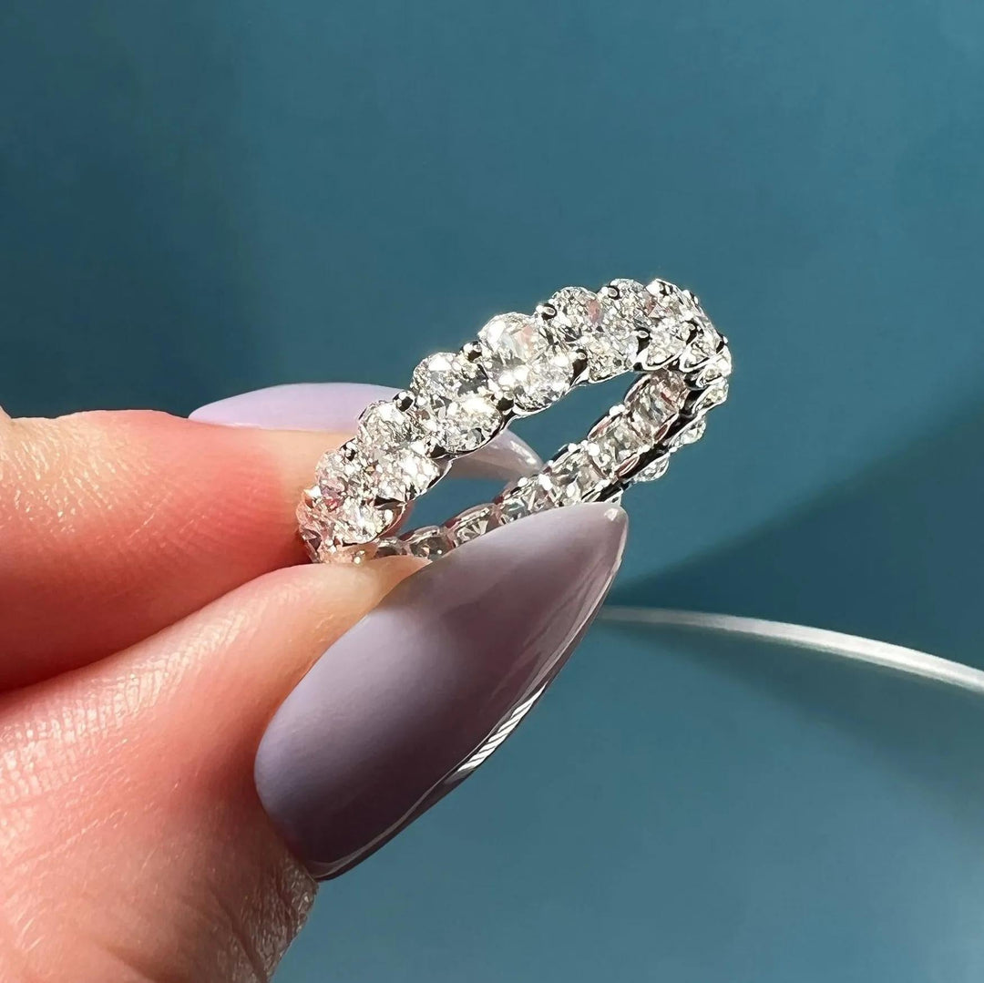 2.1CT Round EF- VVS Lab Grown Diamond Full Eternity Wedding Band