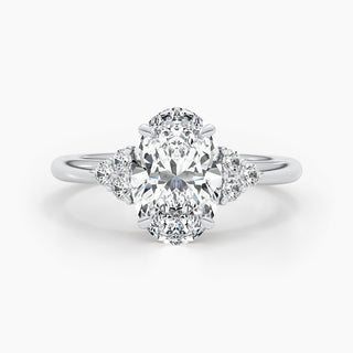 2.42ct Oval Shaped G- VS Lab Grown Diamond Cluster Engagement Ring