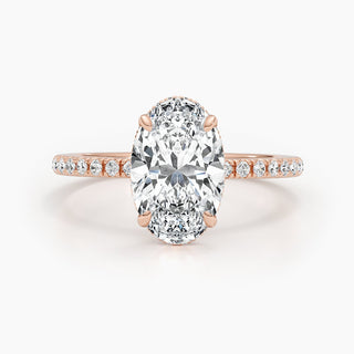2.67ct Oval G-VS Pave Lab Grown Diamond Engagement Ring