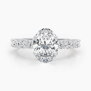 2.79ct Oval E- VS Lab Grown Diamond Pave Engagement Ring