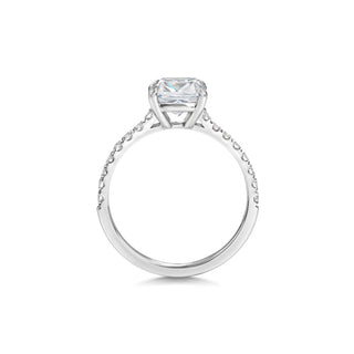 2ct Cushion F- VS1 Lab Grown Diamond Pave Engagement Ring