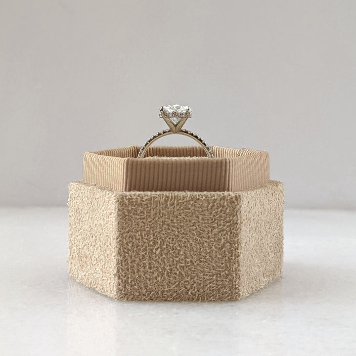 3.05ct Oval D- VS1 Lag Grown Diamond Hidden Halo Engagement Ring