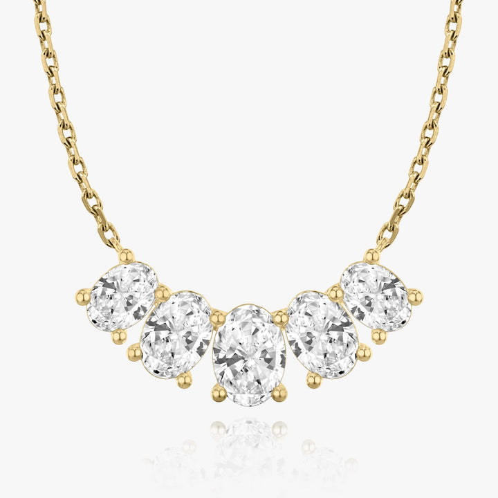 3.50TCW Oval F-VS Lab Grown Diamond Five Stone Necklace