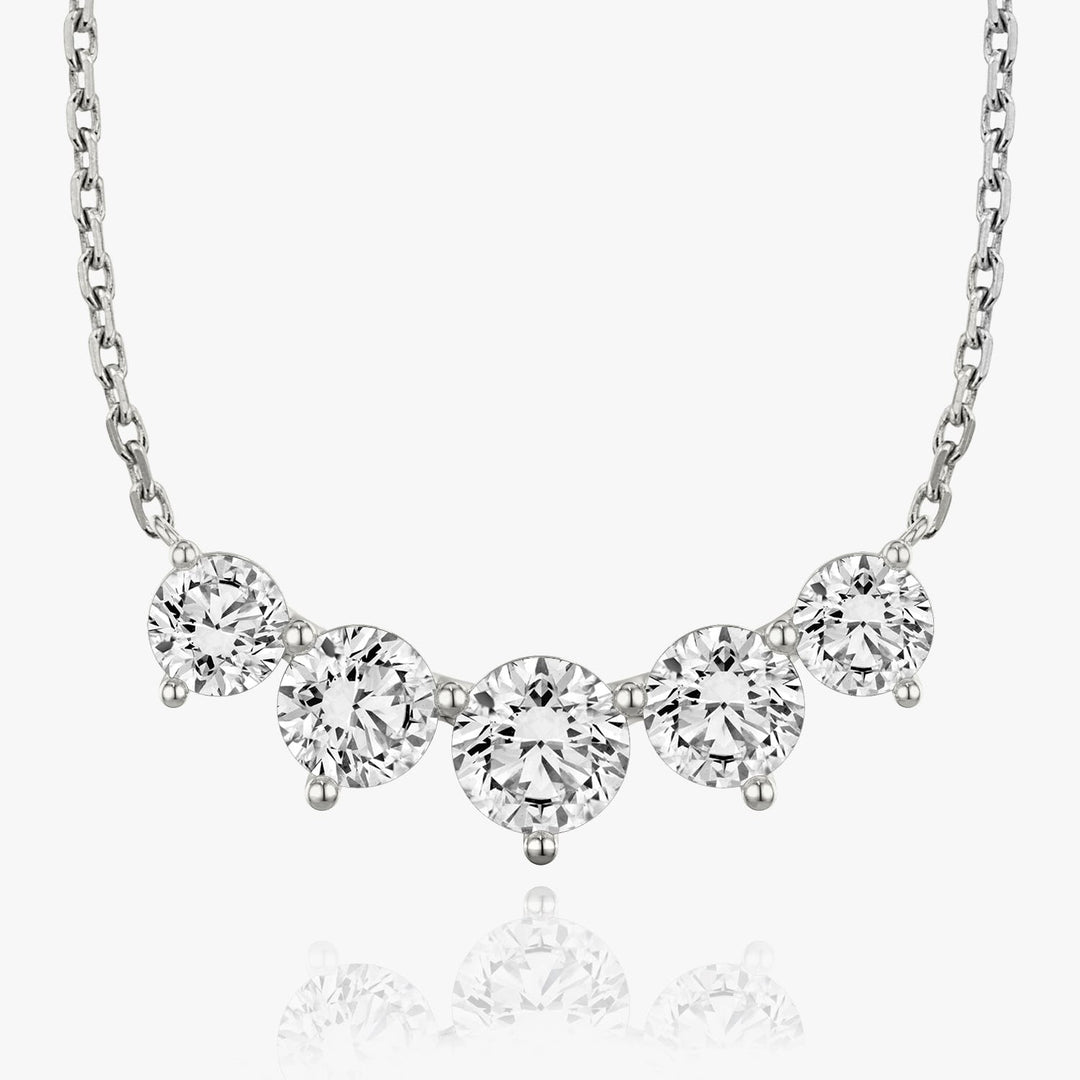 3.50TCW Round F-VS Lab Grown Five Stone Diamond Necklace