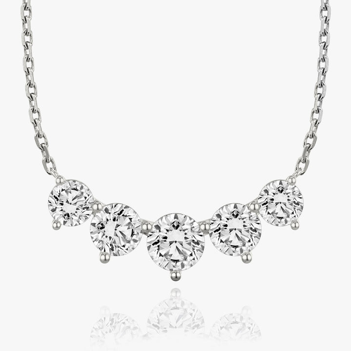 3.50TCW Round F-VS Lab Grown Five Stone Diamond Necklace
