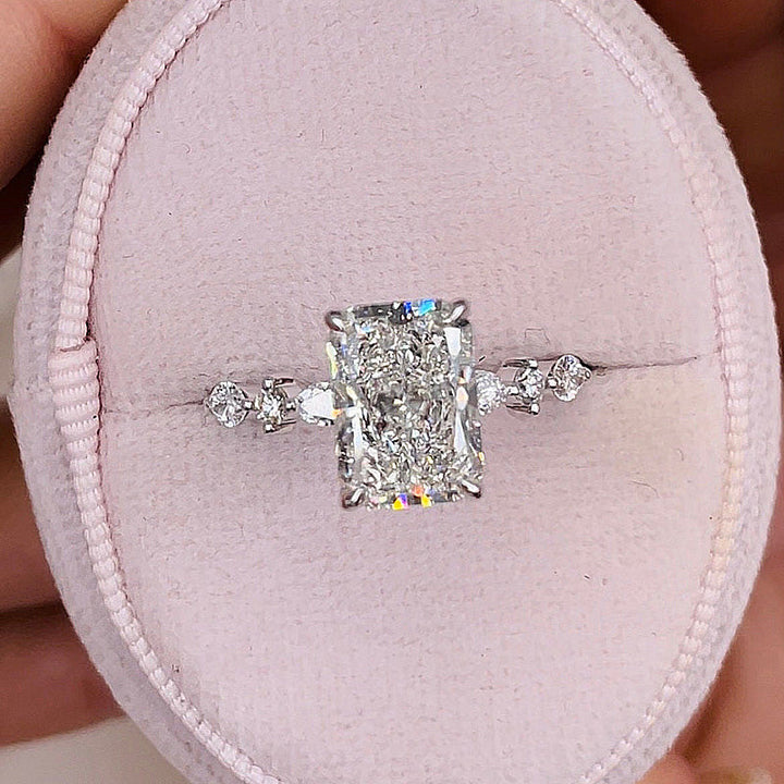 3.50ct Radiant Pave F-VS Lab Grown Diamond Engagement Ring