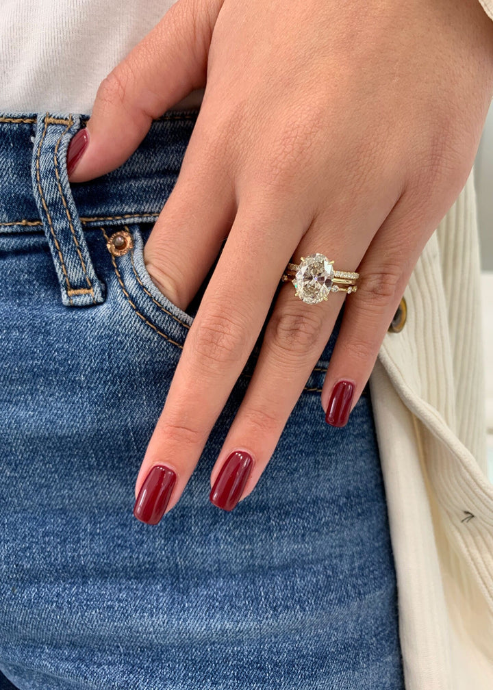 4.03ct Oval IGI Certified Lab Grown Diamond Solitaire Engagement Ring