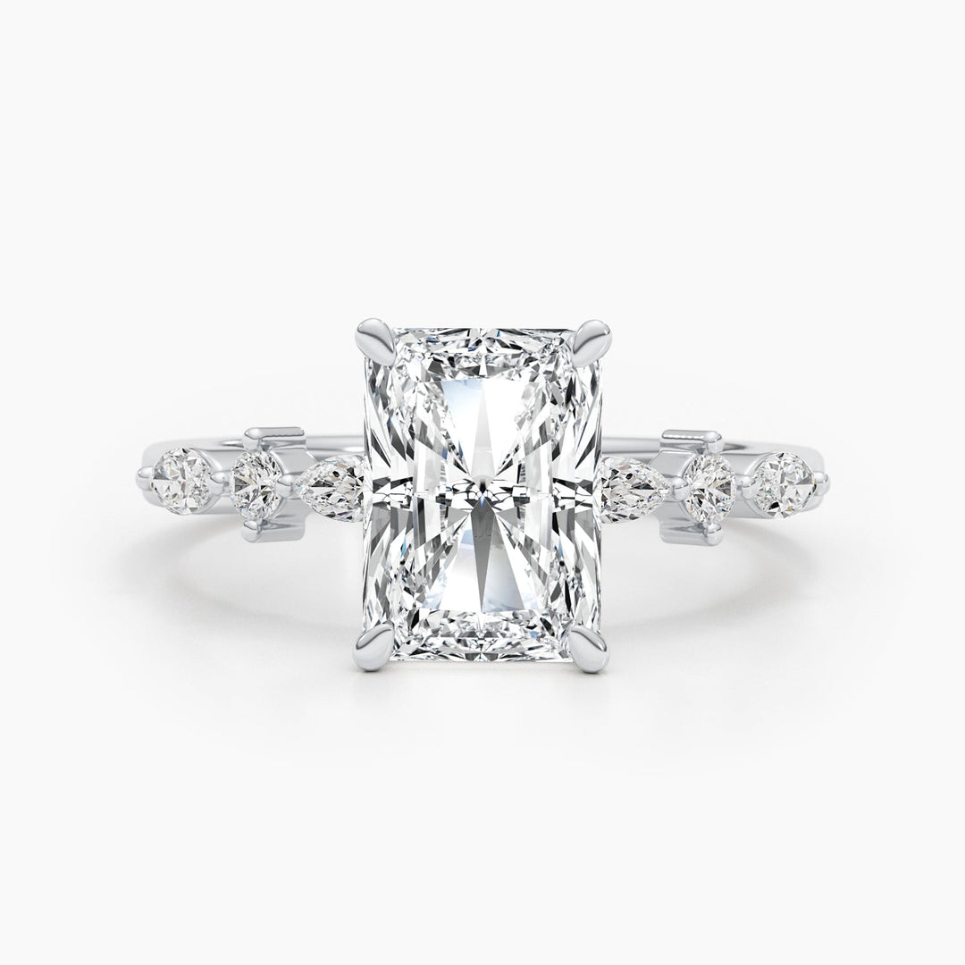 4ct Radiant G- VS Lab Grown Diamond Dainty Engagement Ring