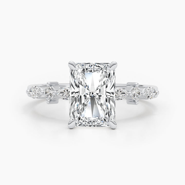 4ct Radiant G- VS Lab Grown Diamond Dainty Engagement Ring