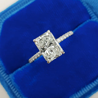 3.33ct Radiant Pave F/VS1 Lab Grown Diamond Engagement Ring
