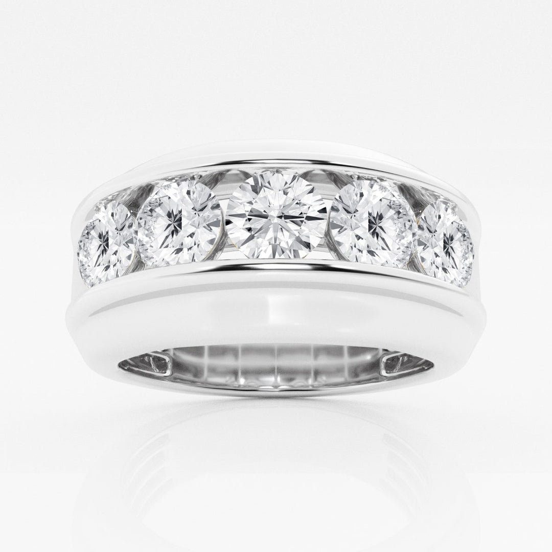 10mm Round Channel Set Lab Grown Men's Wedding Band