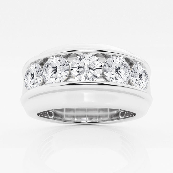 10mm Round Channel Set Lab Grown Men's Wedding Band