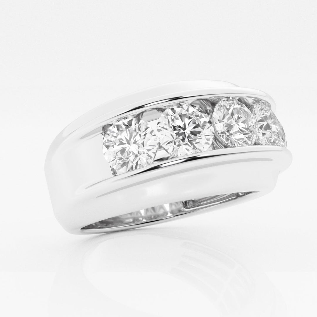 10mm Round Channel Set Lab Grown Men's Wedding Band